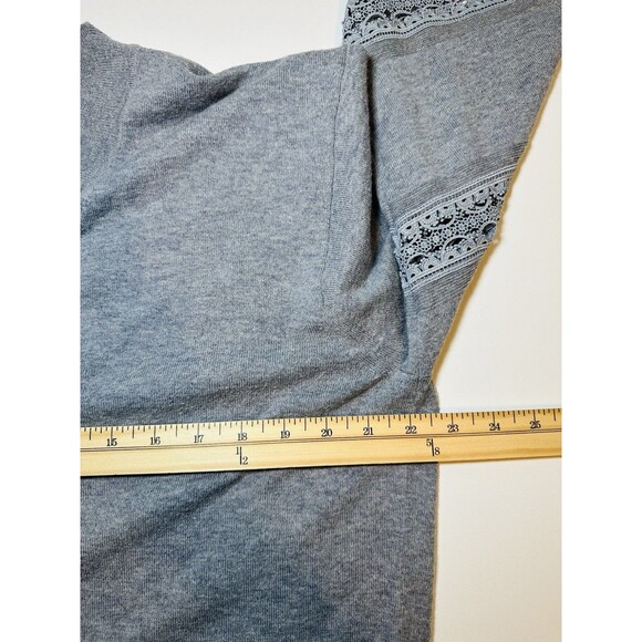 *RARE* See By Chloe Lacy Knit V-Neck Dapple Gray Sweater Women's LARGE‎ - Picture 13 of 14